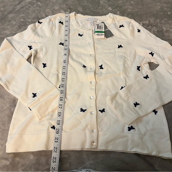 NWT Charter Club Embroidered Butterfly Cardigan, Size PL - Picture 11 of 12